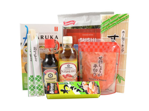 Dárkový set na přípravu sushi + kuchařka + 2 ks hůlek