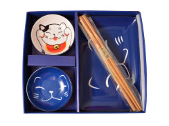 Set na servírování sushi Kawaii Lucky cat